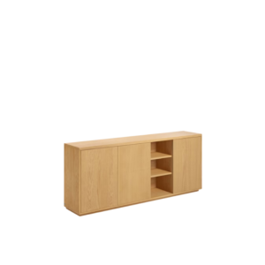 Buffet Abilen 3 portes en placage de chêne 180x75 cm