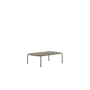 Table basse de jardin Joncols en aluminium finition peinture verte Ø110 x 62 cm