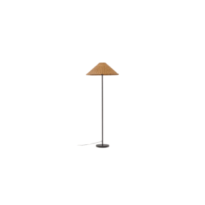Lampadaire Urania en rotin et métal avec finition peinture noire (D)