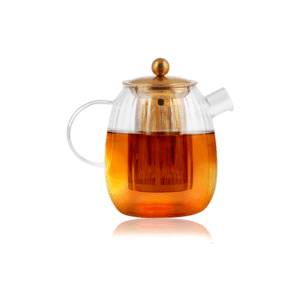 Théière Tulip 1L en verre avec filtre et couvercle or