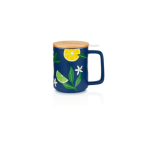 Tisanière Kusmi Tea 48Cl en porcelaine, couvercle hêtre