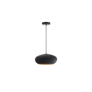 Plafonnier Inda en métal finition noire Ø30 cm (D)
