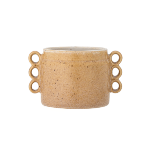 Pot de fleurs Souri en grès marron -  D15xH12 cm
