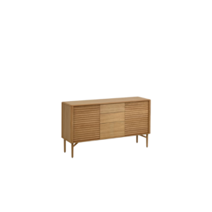 Buffet Lenon 2 portes et 3 tiroirs bois et placage chêne 155 x 86 cm (D)